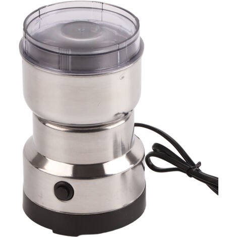 Tragbare elektrische Kaffeemühle für Bohnen und Gewürze, Edelstahlklingen, 4 Klingen, kompakte Mühle, 110-V-US-Stecker