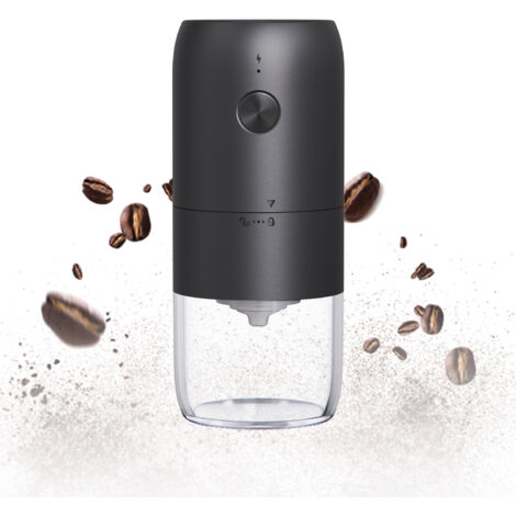 Tragbare elektrische Kaffeemühle, Mini-Elektro-Kaffeemühle, wiederaufladbare Espressomühle mit mehreren Mahleinstellungen, konische Mahlmühle für Espresso, Latte, Mokka (schwarz) – RAPANDA