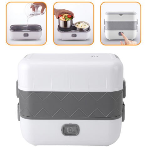 [Tragbare elektrische Lunchbox] + [200-W-Modell] + [Schnelles Aufheizen und automatische Abschaltung mit 4 Edelstahlbehältern für Arbeit/Reisen]