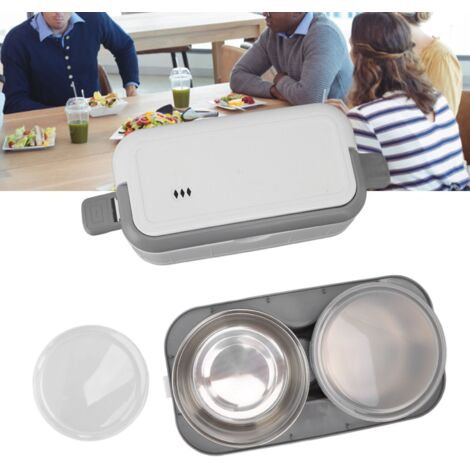 Tragbare elektrische Lunchbox aus Edelstahl (Monocoque), Speisenwärmer, 220 V (EU), 1,2 l, ABS, thermostatgesteuert, 200 W, für Büro, Reisen und Wandern