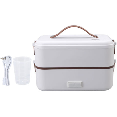 Tragbare elektrische Lunchbox mit 0,8 l Fassungsvermögen, 20-Minuten-Schnellaufheizfunktion, doppelwandig mit Griff, Steckdosen-Speisenwärmer (EU 220 V)