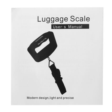 Tragbare elektronische Hängewaage aus schwarzem ABS-Kunststoff, 50 kg (110 lb), 10 g Genauigkeit, LCD-Hintergrundbeleuchtung, Tara-Funktion, ideal für Koffer, Reisegepäck und Angeltouren.