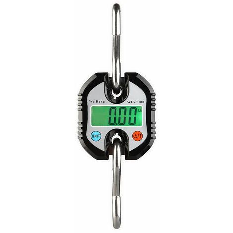Tragbare elektronische Mini-Kranwaage, digitale Gepäck-Hängewaage, Fischwaage mit Nullverfolgung und Tara-Funktion, 150 kg, Doppelbereichswaage, digitale Hängewaage, schwarz