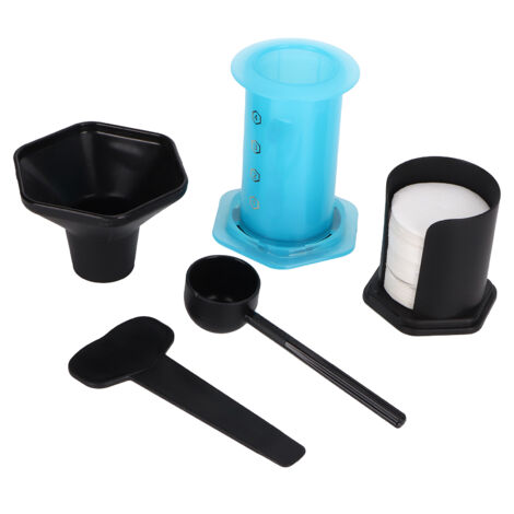 Tragbare French-Press-Kaffeemaschine, Filterkaffeemaschine mit 400 blauen Filterpapieren – für Zuhause und unterwegs