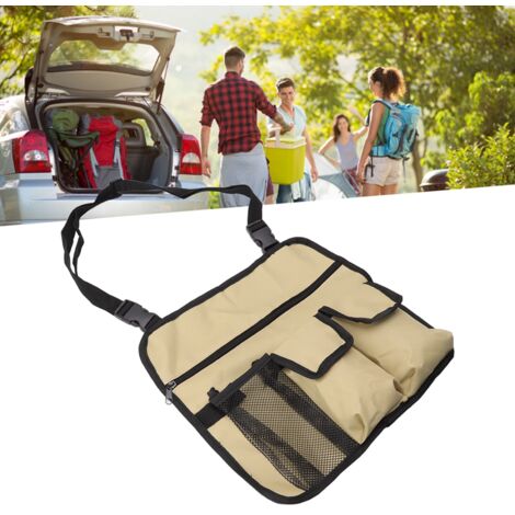 Tragbare Hängetasche für Campingstuhl-Armlehnen-Organizer, 600D Oxford wasserdicht, 33 x 31 cm, Khaki, Strandzubehör