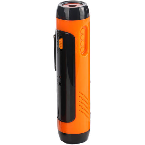 Tragbare Handkurbel-Taschenlampe mit FM-Radio-Alarm, 1800 mAh LED-Generator für Zuhause, Camping, Wandern (gelb)