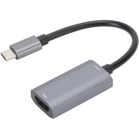 Tragbare HDMI-zu-USB-C-Videoaufnahmekarte, 1080p-kompatibel, grau