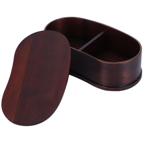 Tragbare japanische Bento-Box aus Holz für Picknicks und zur Aufbewahrung von Lebensmitteln, 17 x 9 cm