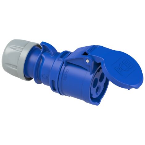 Tragbare Kabelsteckdose 32A 3P 230V IP44 blau