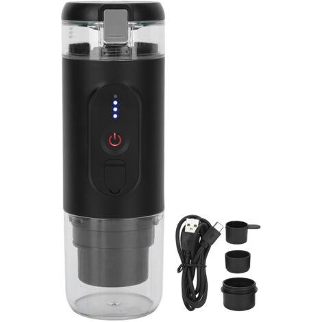 Tragbare Kaffeemaschine für unterwegs, kompatibel mit Kapseln und gemahlenem Kaffee, USB-aufladbar, ideal für den Einsatz im Freien, im Auto oder im Büro.