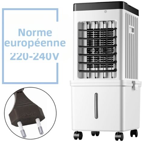 Tragbare Klimaanlage mit 4 Kühlakkus, Verdunstungsluftkühler mit 90°-Oszillation, 3 Geschwindigkeiten, Ventilator für Schlafzimmer, Wohnzimmer, Büro (Version mit Fernbedienung)