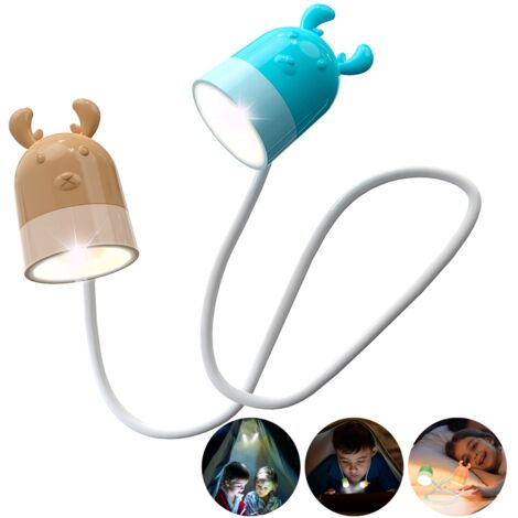 Tragbare LED-Nackenleselampe mit sanftem Licht – mehrfarbig, 360° flexibler Schlauch, ultraleicht (Kunststoff, 12 x 11 x 4 cm)