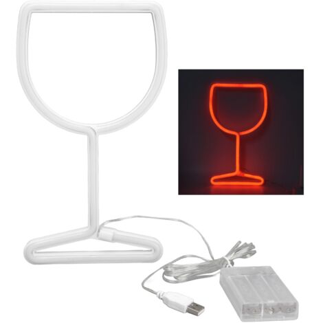 Tragbare LED-Neonreklame: Dekorative Beleuchtung, ABS/PVC, 26,7 x 15 x 1,5 cm, 185 cm Kabel, 200 lm, duale Stromversorgung über USB/AA-Batterien, IP45 wasserdicht – ideal für Eventdekorationen