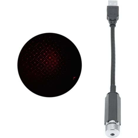 Tragbare LED-Sternenleuchte fürs Dach, romantische Auto- und Himmelsbeleuchtung, USB-aufladbar für drinnen und draußen, Rot