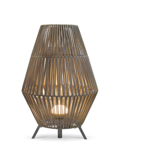 Tragbare LED Tischlampe mit Akku IP54 dimmbar Fernbedienung 2700 K 72 cm Taupe kabellose Außenleuchte Terrassenlampe