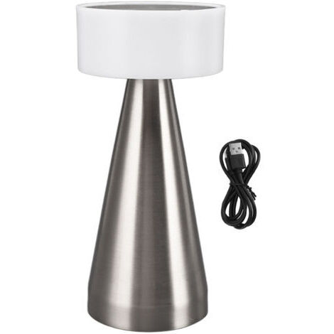 Tragbare LED-Tischleuchte, 3 Farbtemperaturen, einstellbare Helligkeit, 1800-mAh-Akku, silber