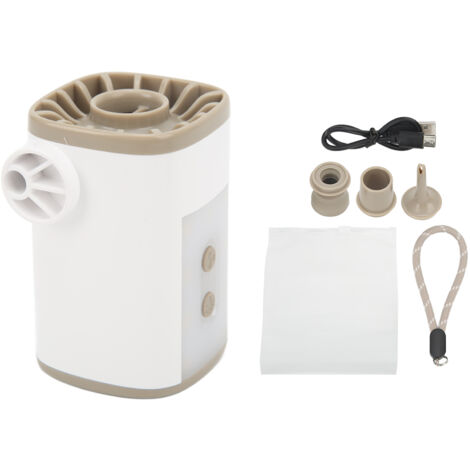 Tragbare Luftpumpe mit 2 Düsen, 2 Modi, 3600-mAh-Akku, USB-Aufladung, multifunktional für Matratzen mit LED-Beleuchtung