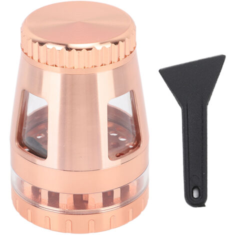 Tragbare, manuelle Gewürzmühle aus rostfreier Zinklegierung für getrocknete Kräuter und Nüsse, roségoldfarben