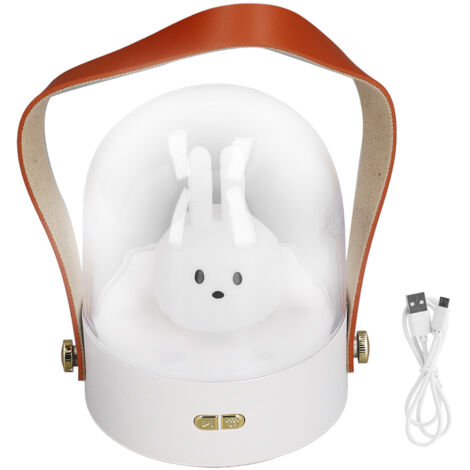 Tragbare Nachttischlampe mit Musik, sanftem Licht und Helligkeitsregulierung, USB-aufladbar für Kinderzimmer.