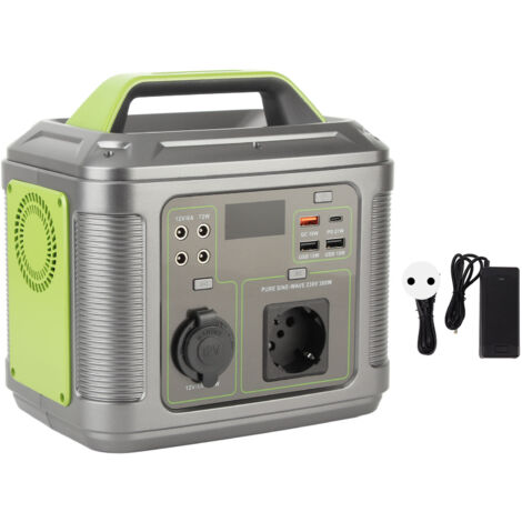 Tragbare Powerstation (296 Wh, 80.000 mAh), 300-W-Sinus-Wechselrichter, USB-/AC-/DC-Ausgänge, Notladegerät mit 220–240-V-EU-Stecker
