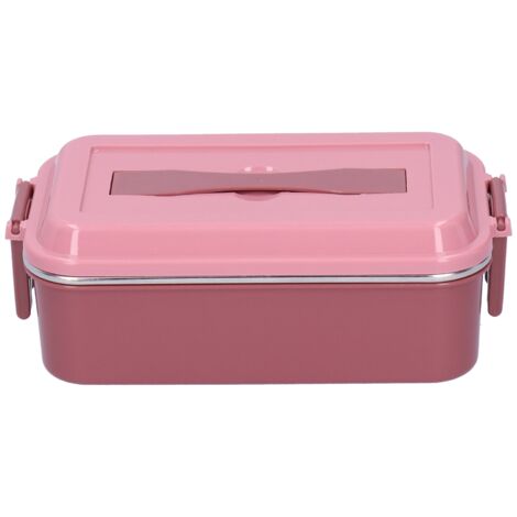 Tragbare, rechteckige, isolierte Bento-Box aus Edelstahl 304 mit Griff, 700 ml