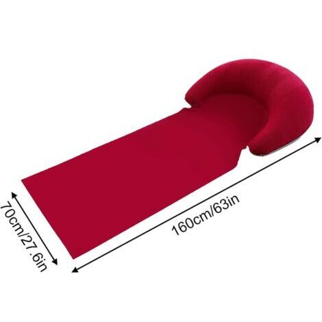Tragbare Strandmatte, aufblasbare Strandmatte Float Wave 160 cm, faltbare, sandabweisende Sonnenliege mit Sonnenkissen, ideal zum Entspannen am Meer, beim Camping und in der Freizeit