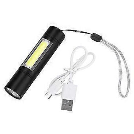 Tragbare T6 + COB Taschenlampe, klein, wasserdicht, mit Teleskopzoom, 3 Modi, für den Außenbereich