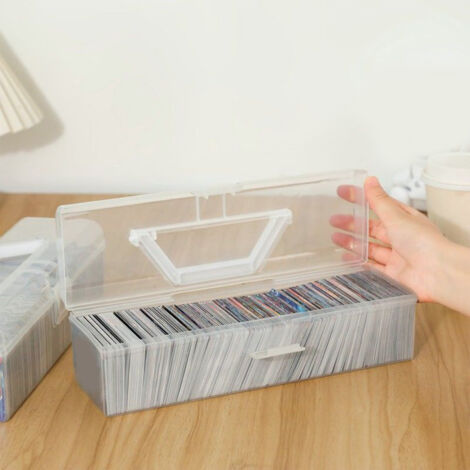 Tragbare, transparente Aufbewahrungsbox für Karten aus PP-Kunststoff mit Klappverschluss – großes Fassungsvermögen, handliches Format