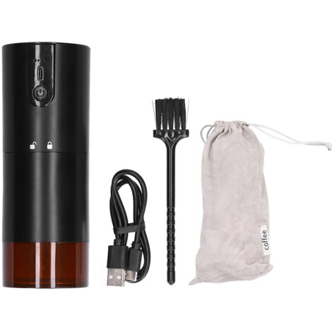 Tragbare USB-Kaffeemühle, stufenlose Mahlgradeinstellung, für Zuhause und Gastronomie, schwarz