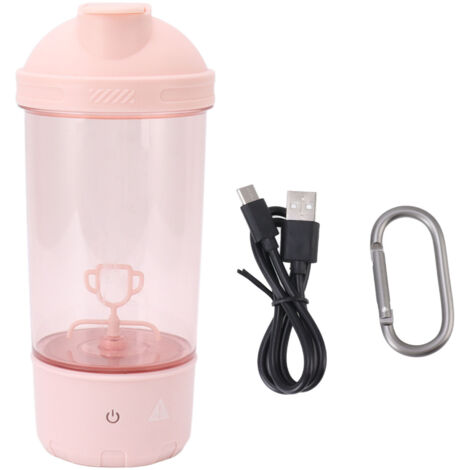 Tragbare, wiederaufladbare elektrische Mixflasche für Proteine, Milch und Kaffee – Pink