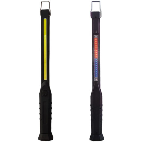 TRAGBARELED-TASCHENLAMPE,WIEDERAUFLADBAR,MAGNETHAKEN,NOTFALL,ROT/BLAU,COB