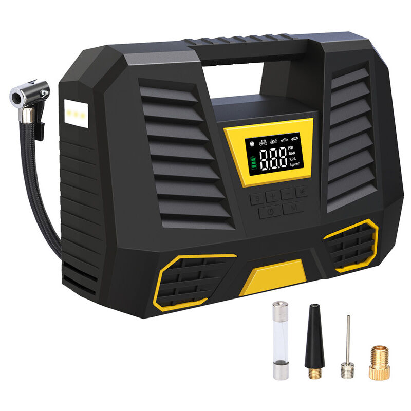 Image of Tonchean - Tragbarer 12-V-Auto-Luftkompressor mit Digitalanzeige und LED-Licht, 1 Zylinder