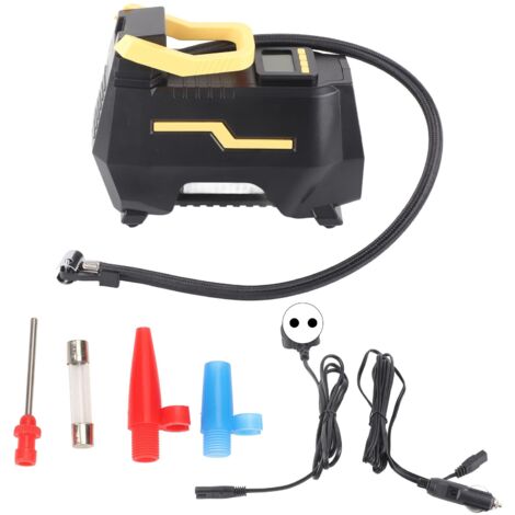 Tragbarer 12-V-Auto-Luftkompressor, Zweizylinder mit LED-Leuchte und 110–240-V-Universalstecker