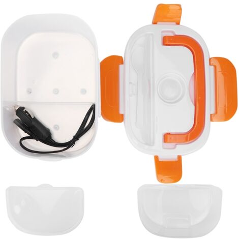 Tragbarer 12V-Elektro-Speisenwärmer fürs Auto, orangefarbene beheizbare Bento-Box