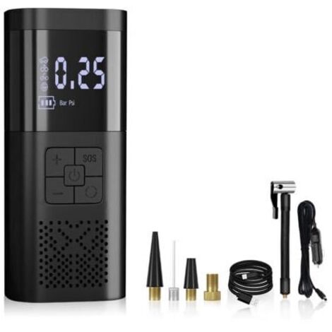Tragbarer 12V120W-Reifenfüller-Luftkompressor und leistungsstarker 4000-mAh-Reifenfüller, elektrische Luftpumpe 3-mal schneller aufpumpen mit digitalem Manometer  FLITI