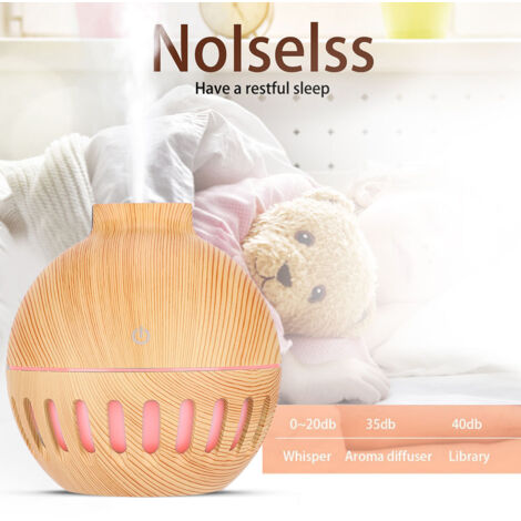 Tragbarer 130-ml-USB-Luftbefeuchter mit Nachtlicht und Aromatherapiefunktion – leichtes Design aus Holz für Schlafzimmer und Büro