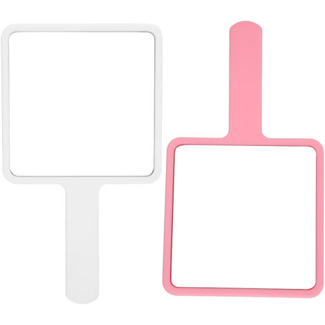 Tragbarer 2-teiliger Kosmetikspiegel mit Ständer – Rosa-weißes Beauty-Accessoire