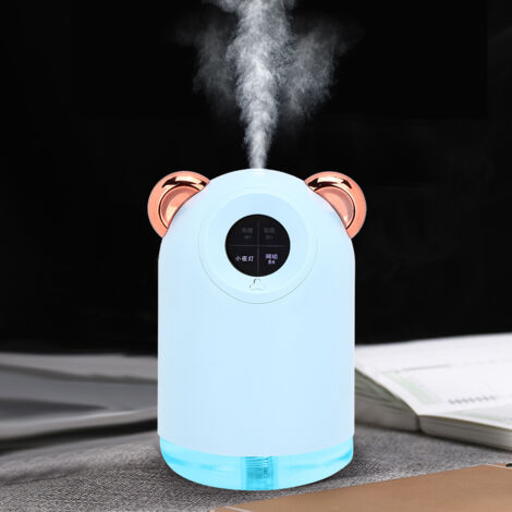 Tragbarer 220-ml-USB-Luftbefeuchter mit Nachtlicht für Schlafzimmer und Büro, Blau