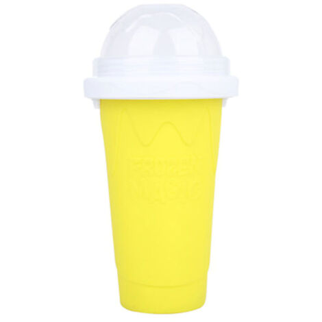 Tragbarer 400-ml-Becher aus gelbem Silicagel für Crushed Ice, ideal für selbstgemachte Smoothies und Eisgetränke