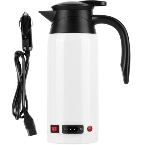 Tragbarer 800-ml-Wasserkocher (12 V/24 V) für das Auto mit Zigarettenanzünderstecker – Weiß