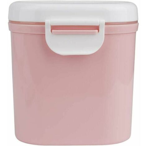 Tragbarer Babymilchpulver-Spender, Behälter für Säuglingsnahrungspulver, Aufbewahrungsbox für Milchpulver, Snacks, Obst, Getreide, 800 ml, Rosa