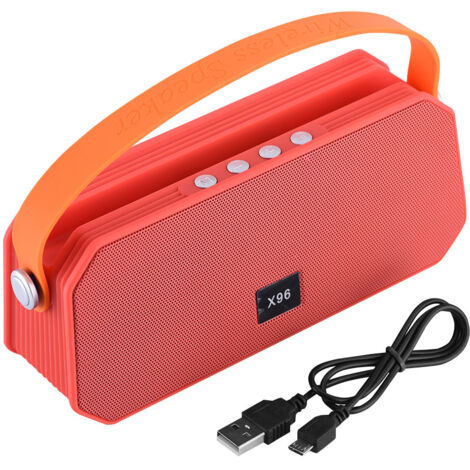 Tragbarer Bluetooth-Lautsprecher mit Freisprechfunktion, USB- und TF-Kartensteckplatz – Rot