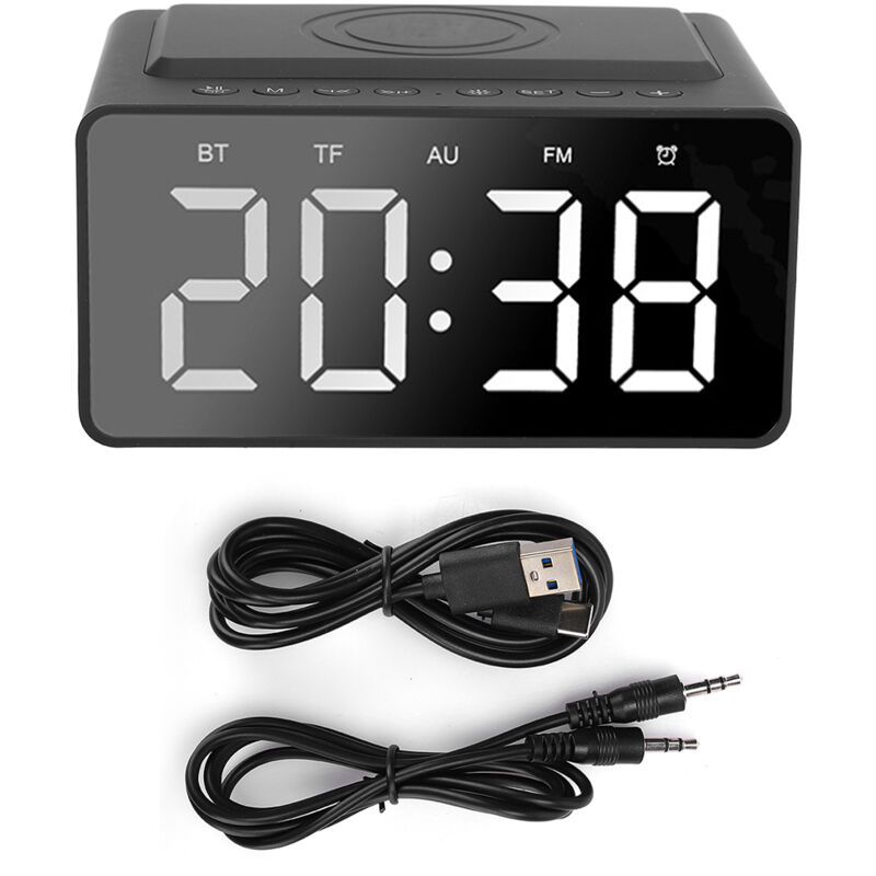 Allauve Tragbarer Bluetooth-Lautsprecher Mit Led-Uhr, Wecker Und Kraftvollem Klang – Schwarz 8912360736258
