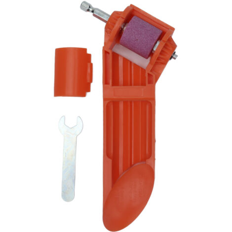 Tragbarer Bohrerschärfer mit elektrischer Bohrvorrichtung und Korundscheibe (2,0–12,5 mm) – Orange