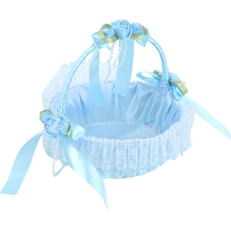 Tragbarer Bonbonkorb aus Spitze für Hochzeiten – Blaue Zeremoniendekoration