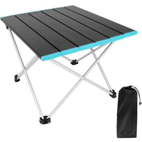 Tragbarer Campingtisch mit klappbarer Aluminium-Tischplatte und Tragetasche, faltbarer Campingtisch für Camping, Bootfahren, Kochen, Grillen, Heimgebrauch, einfach zu montieren
