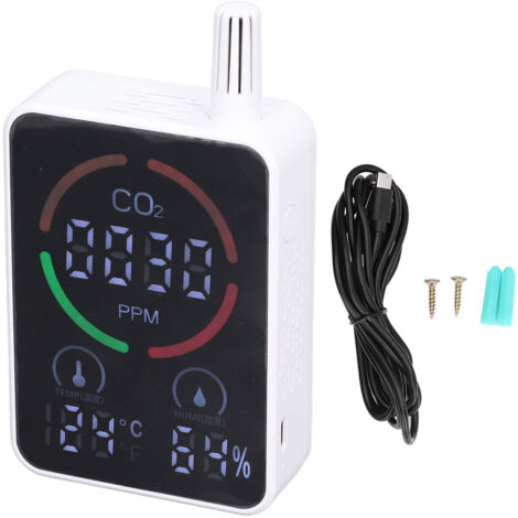 Tragbarer CO2-Detektor mit integriertem Thermometer und Hygrometer
