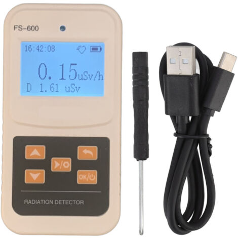 Tragbarer Detektor für radioaktive Strahlung – Hochpräziser Geigerzähler, Doppelalarm, USB-/Batteriebetrieb, für industrielle Sicherheit