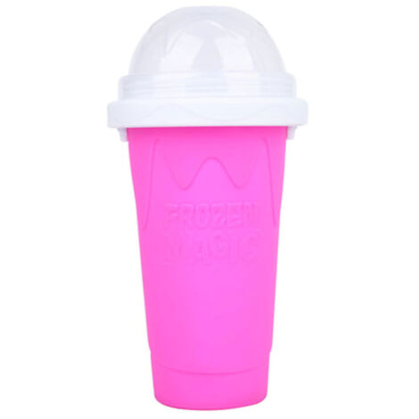 Tragbarer Eisbecher für selbstgemachte Smoothies – Gefrorenes Getränkegel, 400 ml, Rotrose