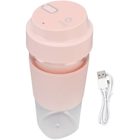 Tragbarer elektrischer Saftbecher, 300 ml, 1200 mAh, USB-aufladbar, Pink – Ideal für Büro, Zuhause und Reisen